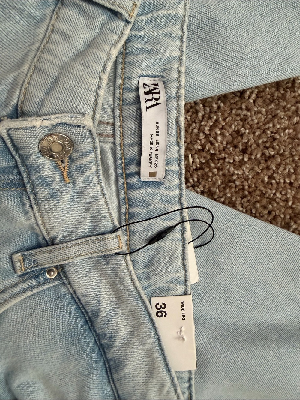 Zara Light Blue Wide Leg Jeans